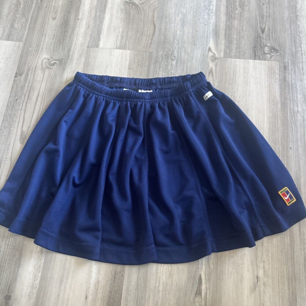 Nike Dri-Fit Blue Athletic Pickleball Tennis Skirt Made In USA Swoosh Logo Med